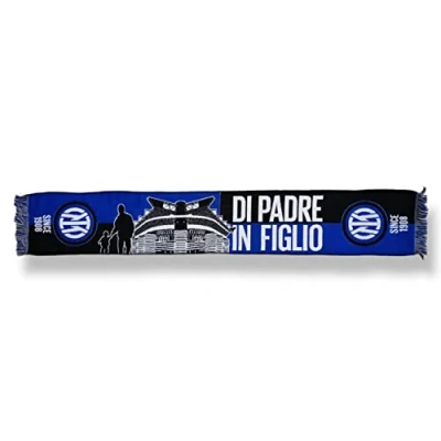 Imagen de Inter Bufanda Jacquard Nuevo Logo Y Nuevos Gráficos De Padre In Hijo 2023, Acrílico, Unisex Adulto, Negro/Azul, Talla Única