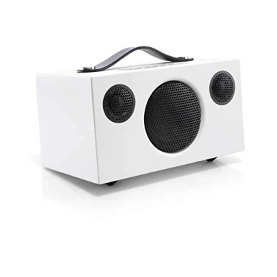 Imagen de Audio Pro Altavoz Bluetooth Inalámbrico Portátil Multiroom Potente Pequeño Speaker AUX 3,5mm Carga USB Sonido Apple Lossless, MP3 y FLAC Batería hasta 30h Addon T3+ Blanco