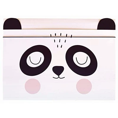 Imagen de Carpeta A4 Banda Elástica Cartón Robusto Soft Touch Impreso Dentro y Fuera Forma Divertida para Niños Panda