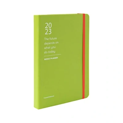 Imagen de Kokonote Agenda 2023 semana vista A5 Color Fun Green essential Planificador vertical, 13 meses verde Planner anual