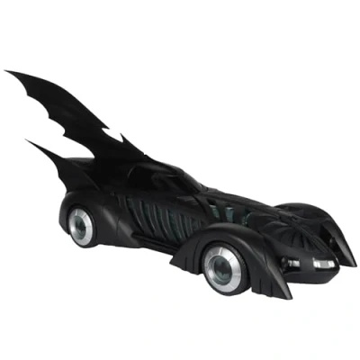 Imagen de McFarlane Toys DC Multiverse Batmobile (Batman Forever) Vehículo de etiqueta dorada que brilla en la oscuridad