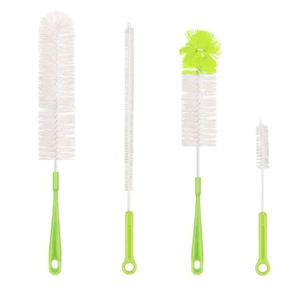 Imagen de Qisan 4Pcs Juego de Cepillos Limpieza Botellas Uso Múltiple Agua Limpiadores Verde