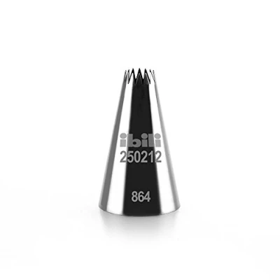 Imagen de Ibili Étoile Multi branche Boquilla Estrella MULTIPUNTA 12 MM, Stainless Steel, Plateado