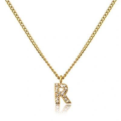 Imagen de GD GOOD.designs Cadena de letras oro para señoras I Collar chapado en 18 quilates con iniciales circonita acero inoxidable dorado