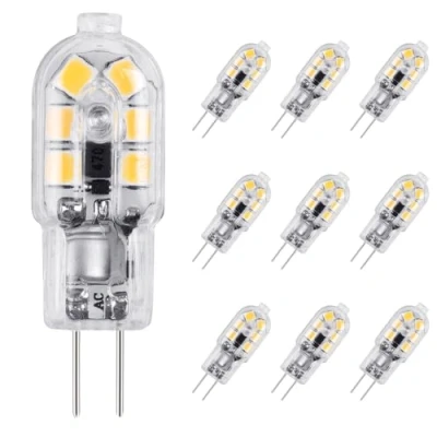 Imagen de Vicloon G4 LED Bombillas,10 PCS 2W Capsule Equivalente a 20W Bombillas Halógenas,Blanco Cálido DC/AC 12V 3000K 130lm,No Regulable