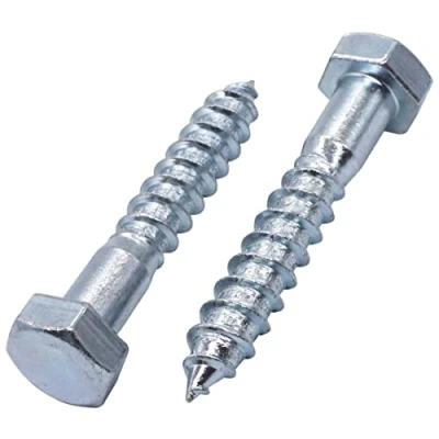 Imagen de SKIR&#039;CO (10 piezas) tornillos de madera DIN 571 acero galvanizado con cabeza hexagonal M12 x 80 mm, coach, hexagonales