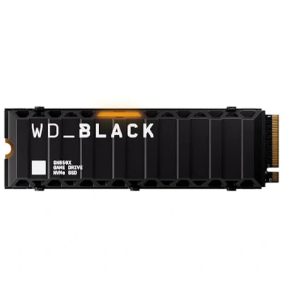 Imagen de WD_BLACK SN850X NVMe SSD 8 TB M.2 2280 con disipador de calor, Velocidades lectura hasta 7200 MB/s, escritura 6600 para Juegos internos, PCIe Gen4, alto rendimento, Negro