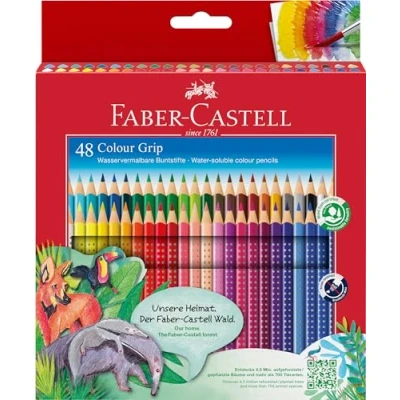 Imagen de Faber Castell 112449 Estuche de cartón con 48 ecolápices Grip colores, multicolor
