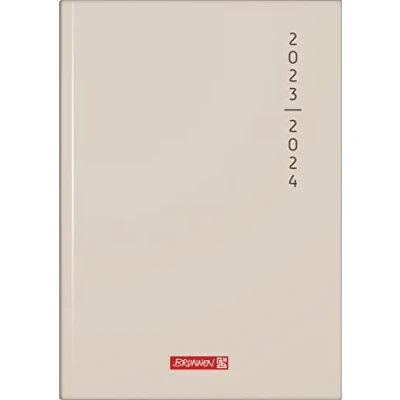 Imagen de BRUNNEN Agenda diaria &quot;Plain Cream&quot; 2023/2024 A5 natural, 1 página = día, sábado + solo en una