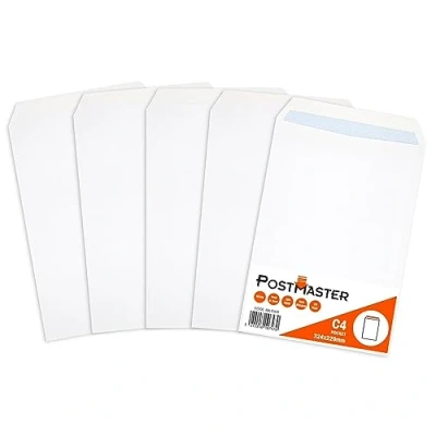 Imagen de Postmaster Sobres A4 de papel blanco 100 g/m², paquete 25 unidades