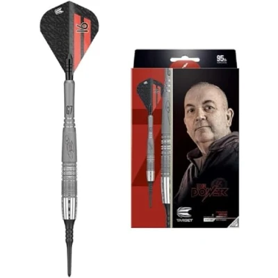 Imagen de Target Darts Phil Taylor Power 9 Five Gen 7 18G 95% Tungsteno, Juego de Dardos Swiss Point Punta Blanda Edición Jugador,