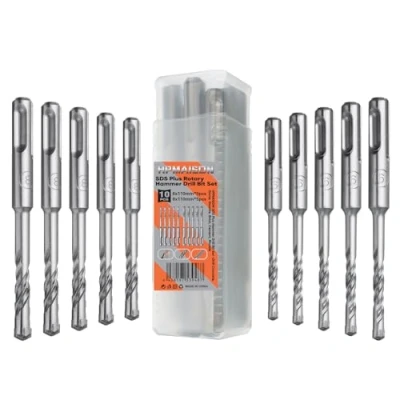 Imagen de HPMAISON Juego de brocas para hormigón SDS Plus, 10 piezas, Super 6 mm x 110 (5 piezas) &amp; 8 Broca piedra compatible con Bosch Hilti Makita Metabo Taladro percutor