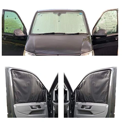 Imagen de Cubierta del Parabrisas Compatible con Renault Trafic (2000 2014)(Conjunto Frontal) Color de Respaldo Carbón, Reversible