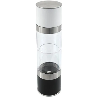 Imagen de FACKELMANN Molinillo Sal y Pimienta 2 en 1 Salero, Especiero Pimentero Manual con Cuerpo Aclílico Transparente Cabeza Acero Inox 6x6x23 cm