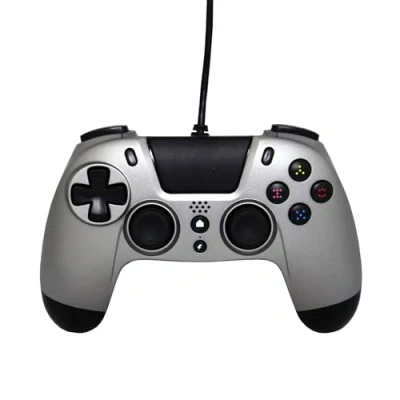 Imagen de Gioteck VX4 Mando PS4 Wired, Controlador Cableado para la Playstation 4, 3,5 mm Puerto de Audio, Soporta vibraciones y movimientos, Compatible con PC Titanium (Windows 8.1), gris
