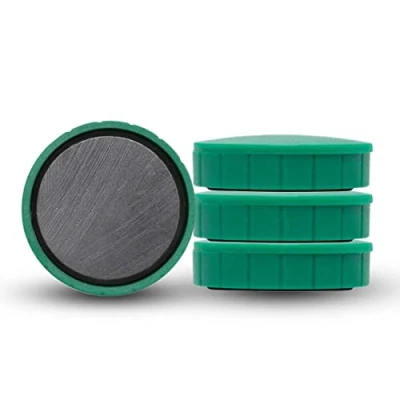 Imagen de MAUL MAULsolid, Paquete SB, imanes pequeños e irrompibles para un Uso versátil, Redondos con diseño Moderno, diámetro de 32 x 9,6 mm, 4 Unidades, Color Verde