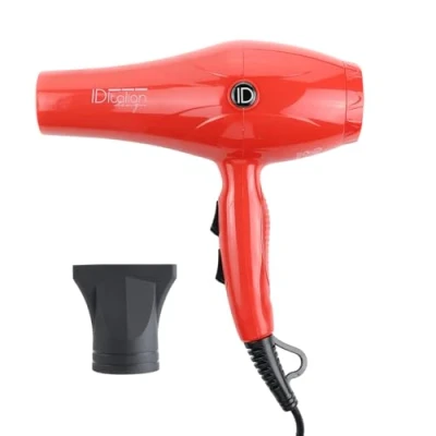 Imagen de ID Italian Design Secador Pelo Profesional GTI 2600 Cherry Plus Hair Dryer de con Potencia 2200W, Motor AC Alto Rendimiento, 2 Velocidades y 3 Modos Calor Rojo
