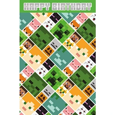 Imagen de Danilo Promotions Limited tarjeta de cumpleaños Minecraft, feliz cumpleaños, multi, 210 x 290 mm