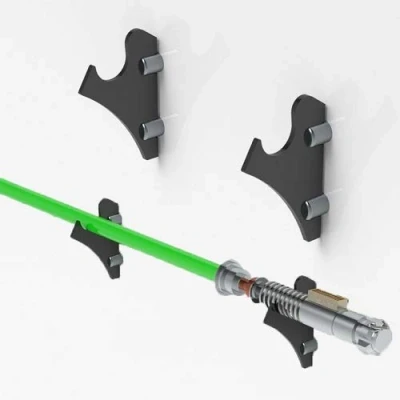 Imagen de WANLIAN Soporte para Sable de luz montado en la Pared Adecuado FX Espadas, y Star Wars （1 parnegro）