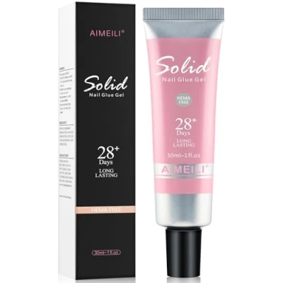 Imagen de AIMEILI Gel Sólido De Pegamento Uñas Para Presionar Sobre Uñas, Suave Puntas Adhesivo Fuerte Diamantes Imitación