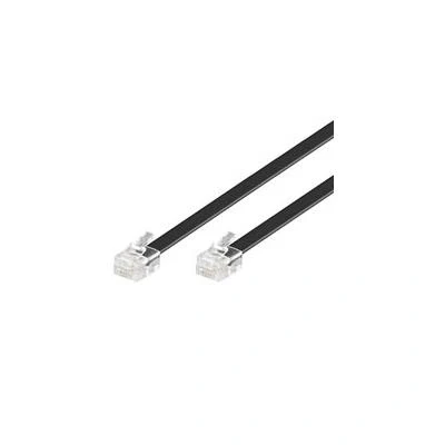 Imagen de Goobay 50323 RJ 12 Cable Telefónico de 10m para teléfonos fijos / Enchufe Fax, Modem, Rúter, Internet Conector Modular Negro