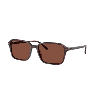 Imagen de Ray Ban Raimond Unisex Gafas de sol, Talla: 56, Transparent fantasy violet/red
