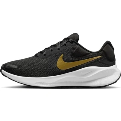 Imagen de NIKE Revolution 7, Sneaker Mujer, Black/Metallic Gold White Dk Smoke Grey, 42.5 EU
