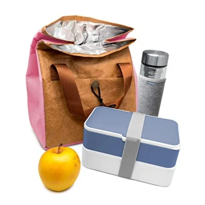 Imagen de NERTHUS FIH 671 Bolsa termica Porta Alimentos Diseño con Tyvek de estraza y Detalle Color Rosa, Sin Herméticos