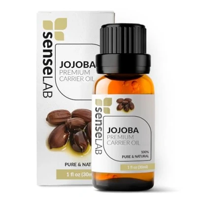 Imagen de SenseLAB Aceite de Jojoba Base Natural Puro 100% Prensado en Frío para Mezclar Aceites Esenciales Hidratante el Cuidado del Cabello y la Piel Hidrata Uñas Cutículas (30 ml)