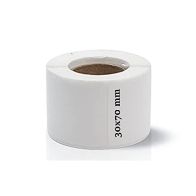 Imagen de 5 rollos/lote de papel impresión térmica para impresora código barras/etiqueta/tipo térmico adhesivo Multi Purpose Label Rolls(30x70mm)