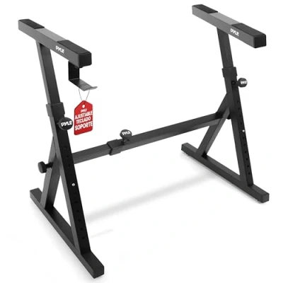 Imagen de soporte plegable resistente para teclado, diseño Z reforzado con ancho y altura ajustables, brazos acolchados de espuma, piano digital, se adapta a pianos eléctricos 54 88