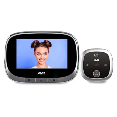 Imagen de Mirilla Digital WiFi AYR 763. Protege TU Puerta. Gran Pantalla de 4,3&quot;, Sensor Movimiento, Infrarrojos y visión Nocturna.