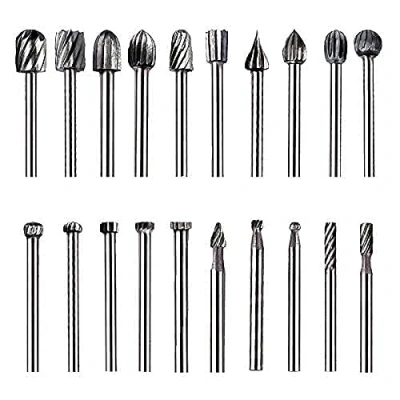 Imagen de ZFYQ 20 Piezas Fresas HSS Encaminamiento Router Bits Madera Fresado 3 mm Broca/Accesorios para Herramientas Rotatorias/Bricolaje, Carpintería, de Grabado