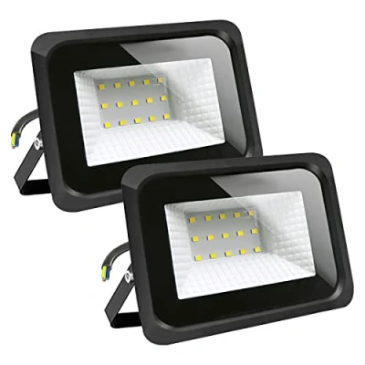 Imagen de EXTRASTAR Focos Luces LED Exterior 20W, Impermeable IP65, Luz Cálida 3000K, 1600lm, para Puertas, Terraza, Jardín, Patio, Parque, Garaje, 2 pcs, Negro