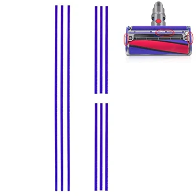 Imagen de Moupaa 8 Tiras de Felpa Suave para aspiradora Dyson V6 V7 V8 V10 V11 Rodillo Suave, Piezas reparación doméstica, Cepillo Azul