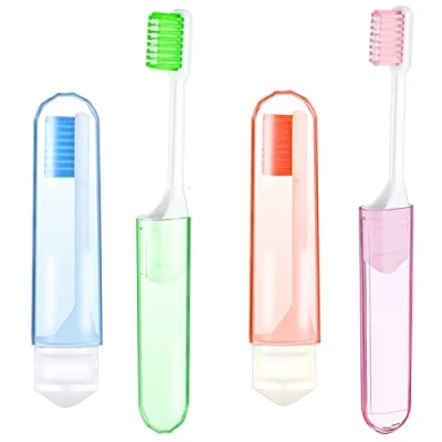 Imagen de Cepillos de Dientes Viaje,4 piezas Kit Cepillo Cerdas Suaves Viaje con Estuche para Viajes Camping Escuela Hogar