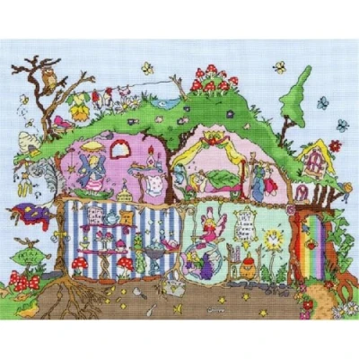 Imagen de Bothy Threads Fairy Hill XCT3 Kit de punto cruz (26 x 35 cm), diseño hada