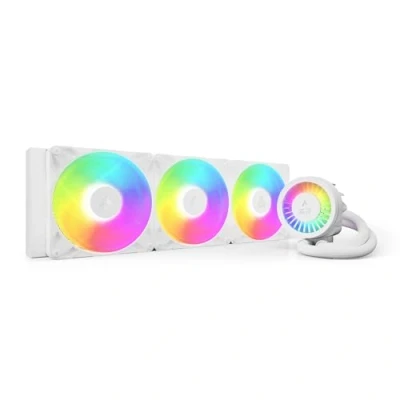 Imagen de ARCTIC Liquid Freezer III Pro 420 A RGB Refrigeracion Liquida PC, AIO para CPU, 3x140 mm, 38 mm Radiator, Bomba PWM, Ventilador VRM, AMD AM5/AM4, Intel LGA1851/1700 Marco de Contacto Blanco