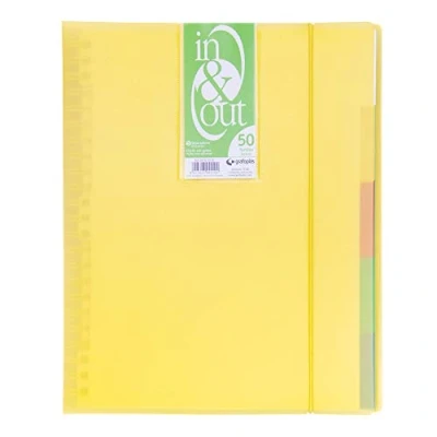 Imagen de Grafoplás Carpeta A4 con Fundas Extraíbles y Cierre de Goma 50 Color Amarillo Sistema In &amp; Out