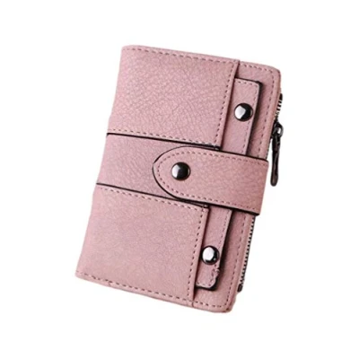 Imagen de Oyccen Mujer Cartera de Cuero PU Monedero Corta Bolsillo con Cremallera Billetera Señoras Tarjetero Multi Slots