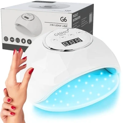 Imagen de GASHIO® Doble lámpara UV/LED 86 W profesional secador de uñas para esmalte gel con temporizador 10/30/60/99s sensor pantalla LCD base plegable