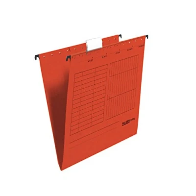 Imagen de FALKEN Unireg Carpeta colgante de cartón reciclaje, color rojo 5er Pack