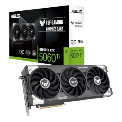 Imagen de ASUS TUF Gaming GeForce RTX 5060 Ti 8GB GDDR7 OC Edition Tarjeta gráfica (PCIe 5.0, HDMI/DP 2.1, 3.1 Ranuras, componentes de Grado Militar, Revestimiento PCB, Ventiladores axial Tech)