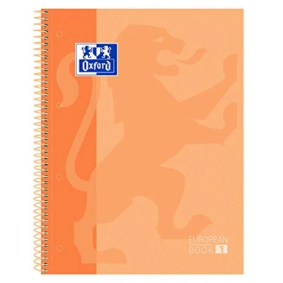 Imagen de Oxford, Cuaderno A4, cuadricula 5x5, tapa extradura, microperforado, libreta A4 Europeanbook 1, color melocotón