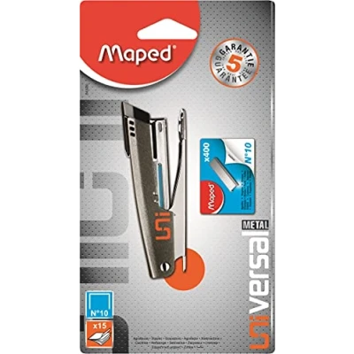 Imagen de Maped Grapadora de Oficina Advanced Metal Half Strip Collector Color Azul con Función Punteado y Claveteado Grapas 24/6 26/6 Profundidad Grapado 52 mm