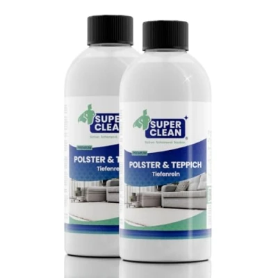 Imagen de SUPER CLEAN Limpiador de tapicerías y alfombras en profundidad concentrado, asientos coche, sofá o sillón Contenido: 2 x 500 ml