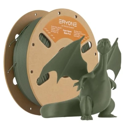 Imagen de ERYONE High Speed Matte Filament PLA 1.75mm +/ 0.03mm, 3D Printing Pro Fit Most FDM Printer, 1kg / Spool, Olive Green