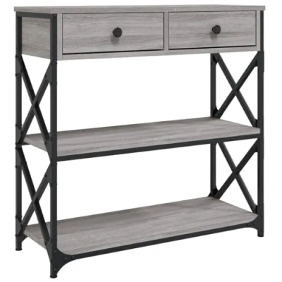 Imagen de vidaXL Mesa Consola Madera de ingeniería Gris Sonoma 75x28x75 cm