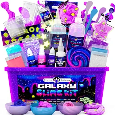 Imagen de Original Stationery Kit Galaxy Slime, con Pegamento y Estrellas Que Brillan en la Oscuridad para Hacer Slime Brillante Galáctico! Regalos Niños