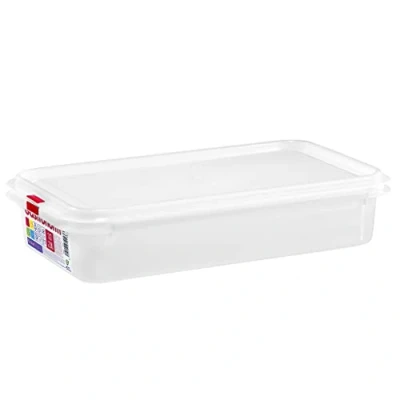 Imagen de COM FORT HOUSE Tartera rectangular para comida reutilizable con tapa, apto microondas, lavavajillas y congelador. Medidas: 325x176x65 2,8L, Pakc de 3 unidades